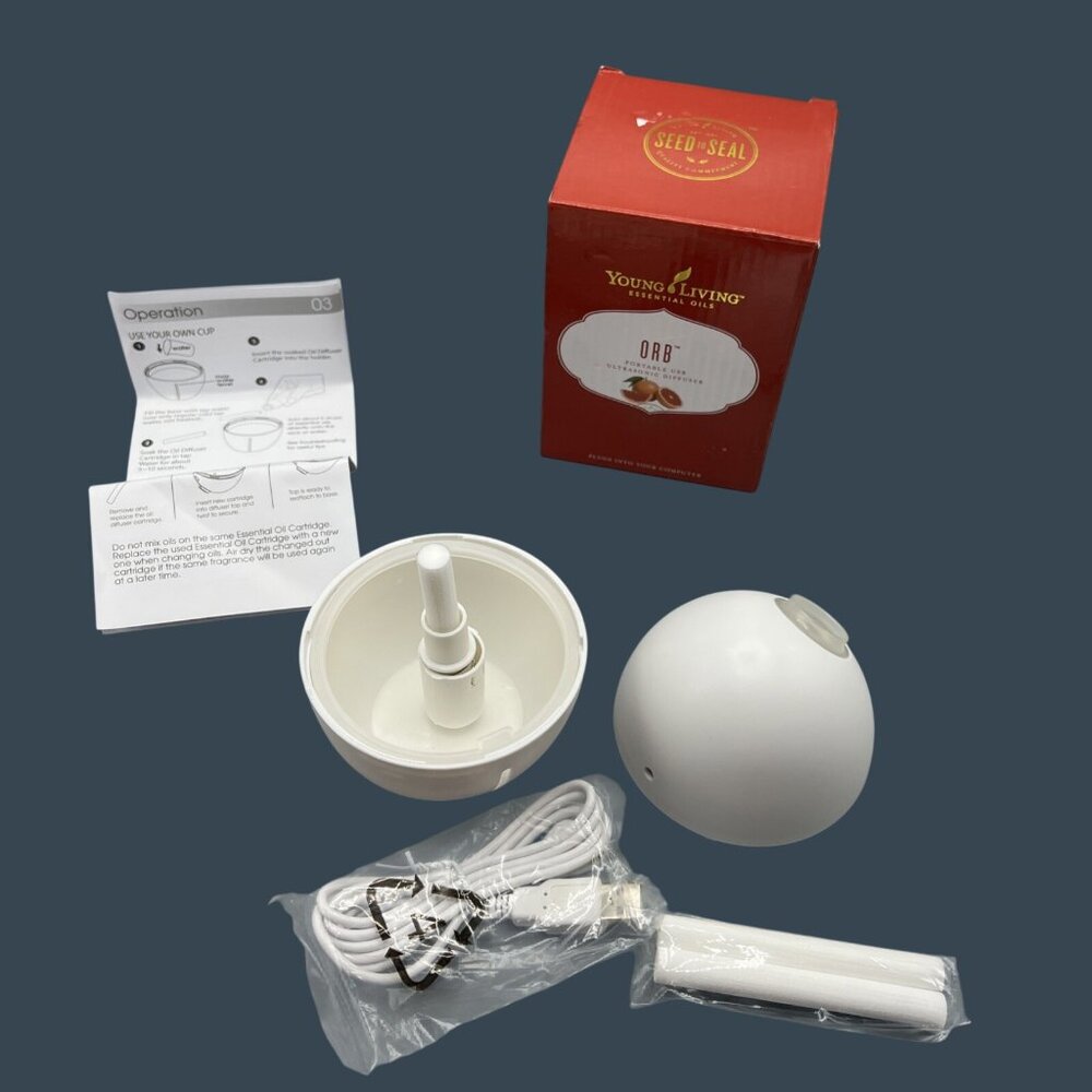 Young Living ORB Portable Oil Diffuser USB Cord Dorm Hotel Mister Ultrasonic - Picture 3 of 11